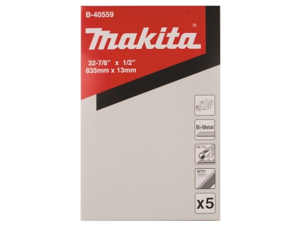 Makita - Bandsågsblad - för plast, rostfritt stål, icke-järnhaltig metall, gjutjärn, mild steel, cast steel - 5 delar - längd: 835mm - bredd: 13 mm
