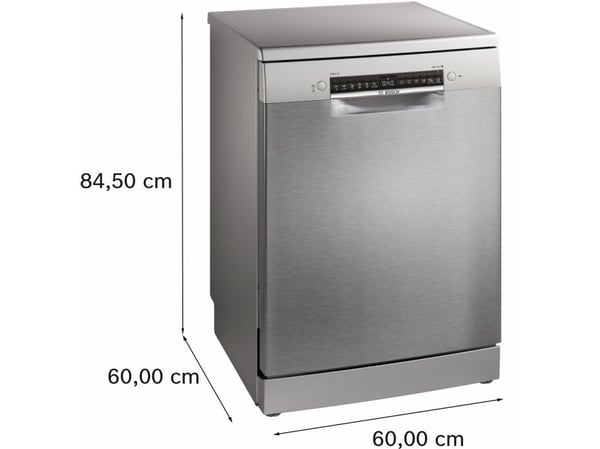 Bosch Serie 4 SMS4HMI07E, Frittstående, Full størrelse (60 cm), Rustfritt stål, Sølv, Berøringskontroll, 1,75 m