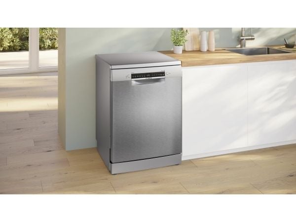 Bosch Serie 4 SMS4HMI07E, Frittstående, Full størrelse (60 cm), Rustfritt stål, Sølv, Berøringskontroll, 1,75 m