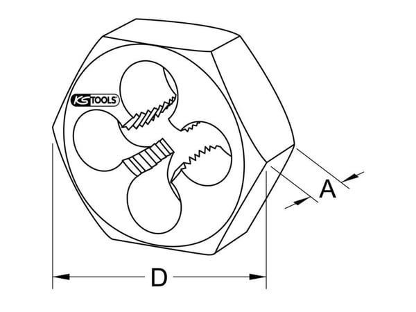 KS Tools 333.0033, Gängsnitt, Snabbstål (HSS), Grå, Tyskland, 58 g