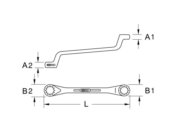 KS Tools 964.1107, Ruostumaton teräs, 12,14 mm, 1 kpl, ISO 3318, ISO 1085, DIN 838, ISO 10104, 220 mm, 110 g