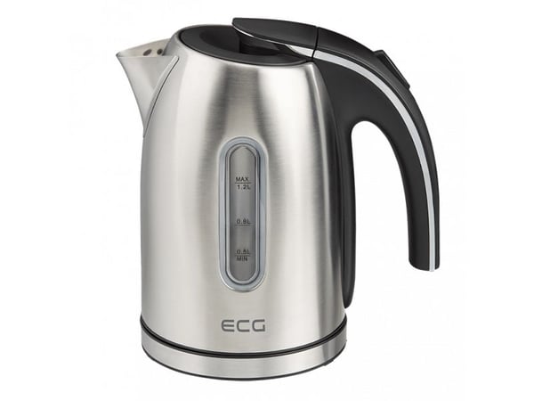 ECG RK 1240, 1,2 l, 1630 W, Rostfritt stål, Vattennivå indikator, Sladdlös, Filtrering