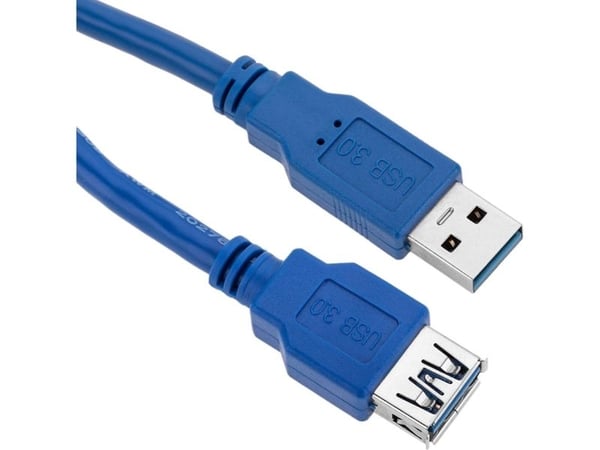 Techly 3.0m USB 3.0 A M/F, 3 m, USB A, USB A, USB 3.2 Gen 1 (3.1 Gen 1), Hankjønn/hunkjønn, Blå