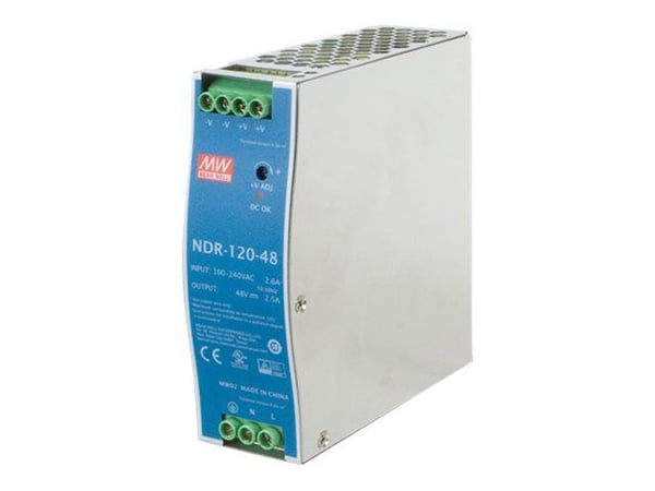 PLANET PWR-120-48, 120 W, 100 - 240 V, 50 - 60 Hz, 2.25 A, Ylijännite, Ylikuumeneminen, Ylikuormittaa, Oikosulku, Ul508, TUV EN60950-1