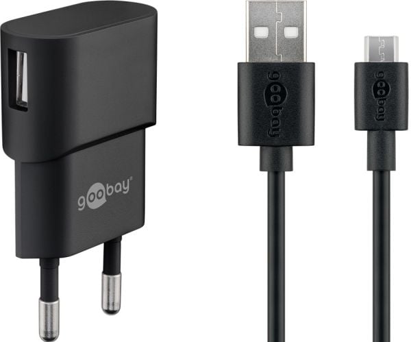Goobay 45296, Innendørs, AC, 5 V, 1 A, 1 m, Sort