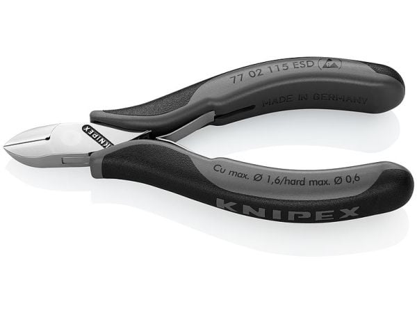 Knipex KP-7702115ESD, Sivuleikkurit, 1,1 cm, 1,4 cm, 7,5 mm, 1,6 mm, Staattisen purkauksen (ESD) suoja