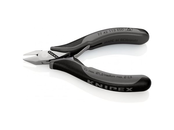 Knipex KP-7742115ESD, Sivuleikkurit, 1,1 cm, 1,4 cm, 7 mm, 1,3 mm, Staattisen purkauksen (ESD) suoja