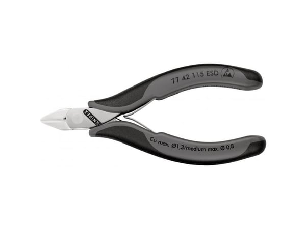Knipex KP-7742115ESD, Sivuleikkurit, 1,1 cm, 1,4 cm, 7 mm, 1,3 mm, Staattisen purkauksen (ESD) suoja