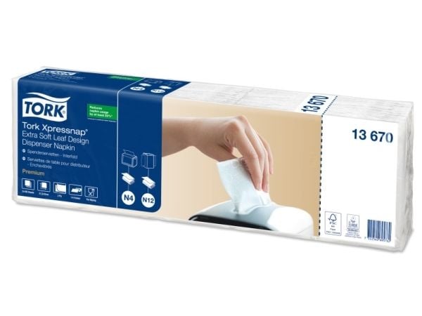 Servetter Tork Xpressnap N4, 13670, 2-lagers pack 5 x 100 st