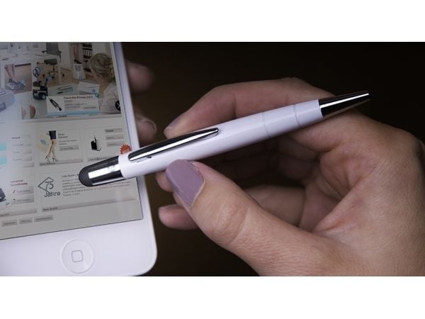 WEDO stylus 2in1 Pioneer Mini, høyglans, hvit Touch-penn for smarttelefoner, iPad og nettbrett, for presis - 1 stk (261 15000)