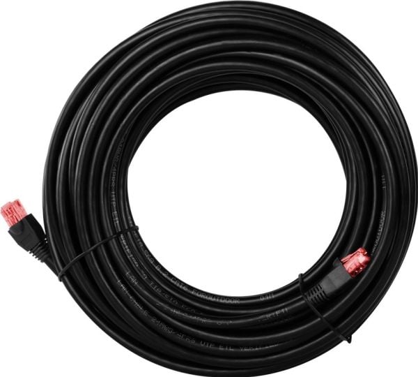 Wentronic goobay - Patchkabel - RJ-45 (M) til RJ-45 (M) - 10 m - UTP - CAT 6 - skjermet, utendørs, robust - svart (55432)
