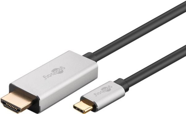 Goobay 60175, 3 m, USB Type-C, HDMI Type A (Standard), Hankjønn, Hankjønn, Rett