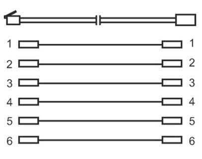 Wentronic Goobay modulär förlängningskabel, svart, 10 m - RJ12 hane (6P6C) till RJ12 hona (6P6C) (68261)