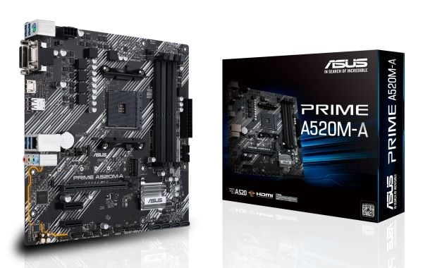 ASUS PRIME A520M-A II/CSM - Moderkort - micro ATX - Socket AM4 - AMD A520 Chipuppsättning - USB 3.2 Gen 1 - Gigabit LAN - inbyggda grafiken (CPU kr...