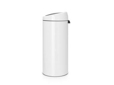Brabantia Touch Bin New - Søppelbøtte - skyvelokk - 30 L - håndtak - hvit