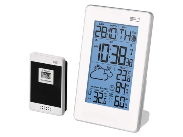 Emos E3003, Hvit, Inne hygrometer, Inne Termometer, Utendørs Fuktighetsmåler, Utendørs Barometer, Hygrometer, Termometer, Termometer, 20 - 95%, 20 ...