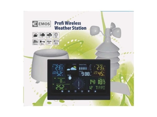 Emos E6016, Sort, Høydemåler, Anemometer (vindhastighet), Inne Barometer, Inne Termometer, Barometer, Hygrometer, Termometer, Barometer, Hygrometer...