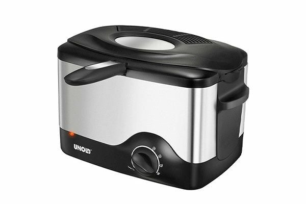 Unold 58615, Rasvakeitin, 0,5 kg, 1,5 L, 190 °C, Yksi, Musta, Ruostumaton teräs