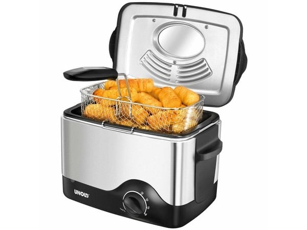 Unold 58615, Rasvakeitin, 0,5 kg, 1,5 L, 190 °C, Yksi, Musta, Ruostumaton teräs
