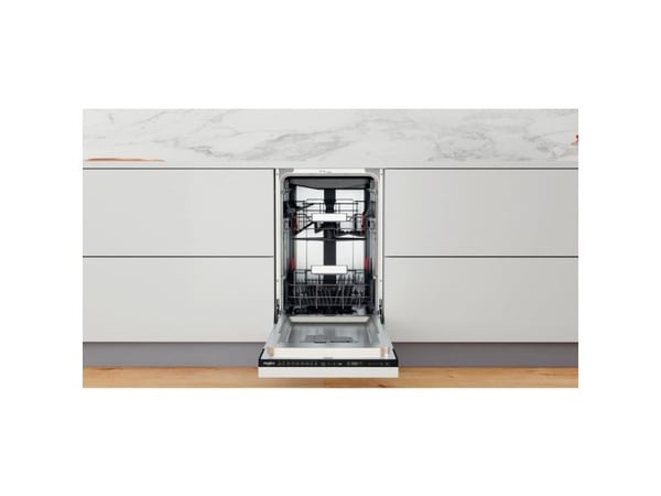 Whirlpool WSIP 4O33 PFE, Fullstendig innebygget, Slimline (45 cm), Svart, Svart, Berøringskontroll, 1,3 m