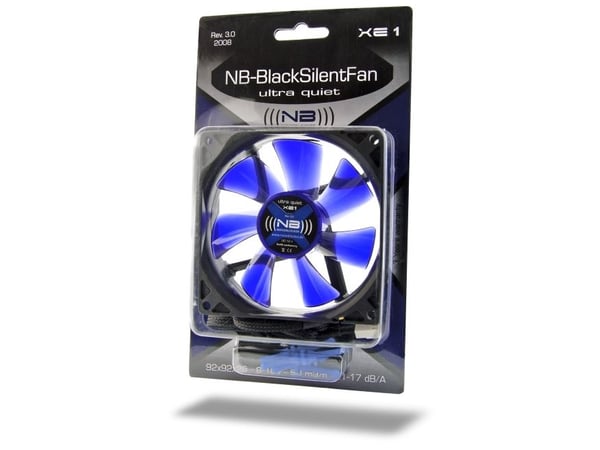 Noiseblocker BlackSilentFan XE1, Fan, 9,2 cm, 1500 RPM, 17 dB, 50 m³/h, Svart