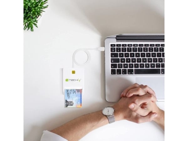 Techly Compact Smart Card Reader/Writer USB2.0 White I-CARD CAM-USB2TY, USB 2.0, 1,5 m, Valkoinen, 107 g