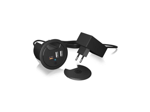 ICY BOX IB-HUB1407 - Hubb - 2 x USB + 1 x USB-C - skrivbordsmodell