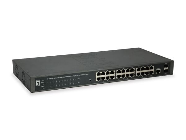 LevelOne GEP-2652, Hallittu, L2, Gigabit Ethernet (10/100/1000), Power over Ethernet -tuki, Telineasennus