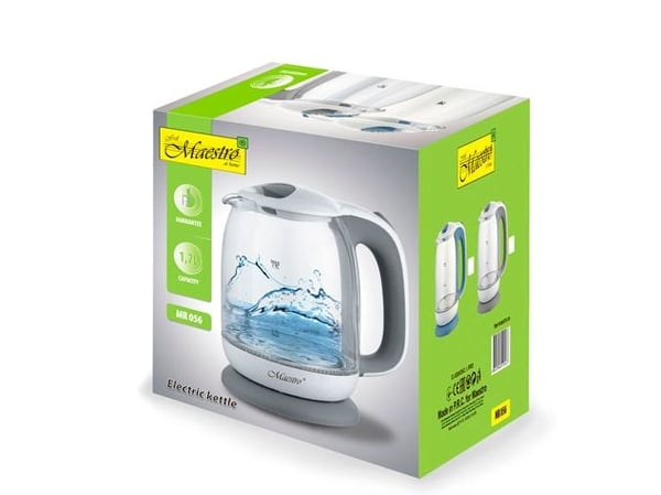 Feel Maestro MR-056-GREY, 1,7 L, 2200 W, Harmaa, Lasi, Veden tason ilmaisin, Ylikuumenemissuoja