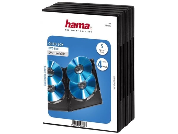 Hama DVD Quad Box - DVD Jewel Case - musta (5 kpl)