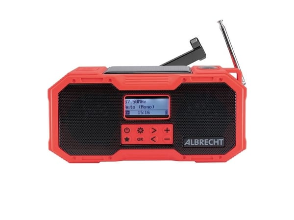 Albrecht DR 112, Digitaalinen, DAB+, FM, 5 W, LED, USB Type-C, Musta, Punainen