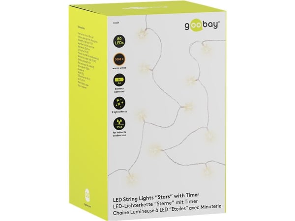 Goobay 60334, Fairy lights, Läpinäkyvä, Kupari, Muovi, IP44, 80 lamppu(a), LED