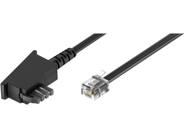 Wentronic Goobay TAE-F anslutningskabel (universal pin out), vit, 15 m - TAE-F kontakt till RJ11/RJ14 kontakt (6P4C) (68542)
