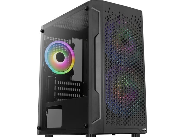 Aerocool Trinity Mini, Mini Tower, PC, Sort, Micro ATX, Mini-ITX, ABS, SPCC, 15,8 cm