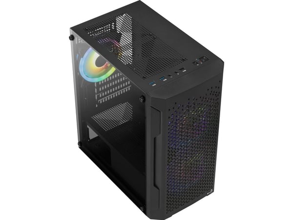 Aerocool Trinity Mini, Mini Tower, PC, Sort, Micro ATX, Mini-ITX, ABS, SPCC, 15,8 cm