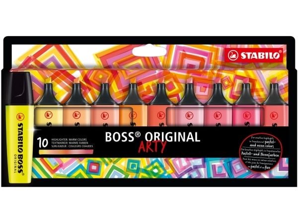 STABILO BOSS ORIGINAL, 10 styck, Multifärg, Mejselspets, Multifärg, 70/24, 70/144, 70/125, 70/126, 70/54, 70/140, 70/129, 70/150, 70/56, 70/40, Rek...