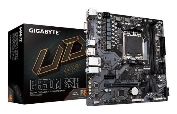 Gigabyte B650M S2H - 1.0 - hovedkort - micro ATX - Socket AM5 - AMD B650 Chipset - USB 3.2 Gen 1 - Gigabit LAN - innbygd grafikk (CPU kreves) - HD-...