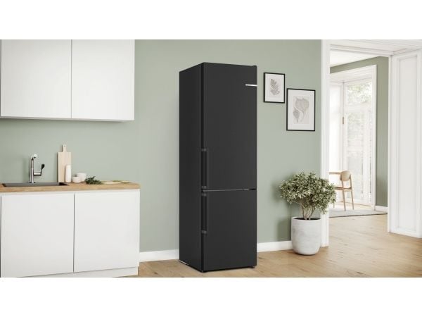 Bosch Serie | 4 KGN39VXCT - Jääkaappi/pakastin - pakastin alhaalla - leveys: 60 cm - syvyys: 66,5 cm - korkeus: 203 cm - 363 litraa - luokka C - mu...