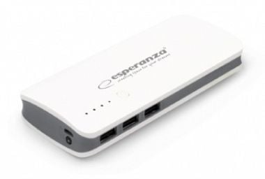 Esperanza EMP106WE Radium, Harmaa, Valkoinen, Universaali, Suorakulmio, 8000 mAh, USB, 5 V