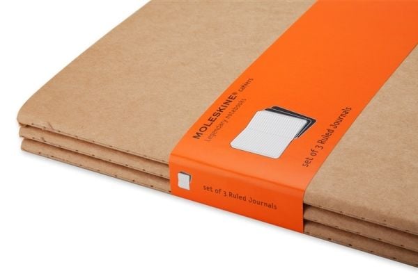 Cahier Journal Linjeret Large Kraft 3-Pak