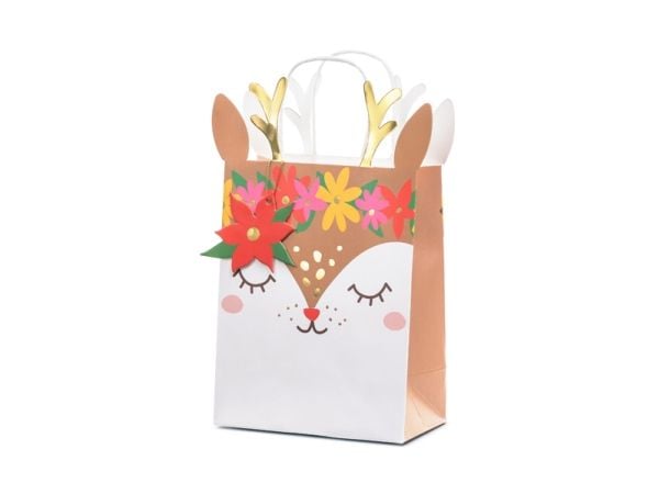 PartyDeco TNP16, Gavepapirbag, Brun, Gull, Rød, Hvit, Gult, Bilde, Gratulasjoner, Gull, Hvit, 205 mm