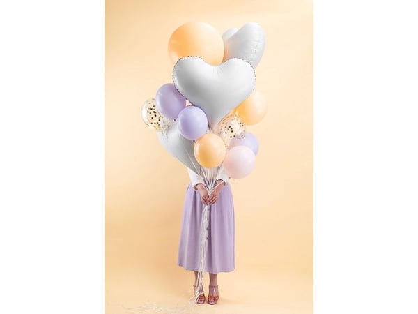 PartyDeco FB141-008, Lekeballong, Folie, Hvit, Monokromatisk, Hjerte (form), Gutt/Jente