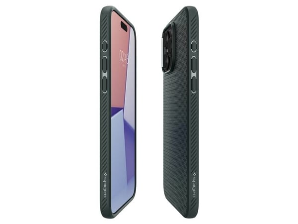 Spigen Liquid Air - Baksidedeksel for mobiltelefon - termoplast-polyuretan (TPU) - abyss green - for Apple iPhone 15 Pro Max