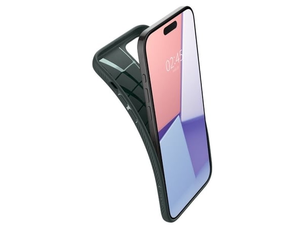 Spigen Liquid Air - Baksidedeksel for mobiltelefon - termoplast-polyuretan (TPU) - abyss green - for Apple iPhone 15 Pro Max