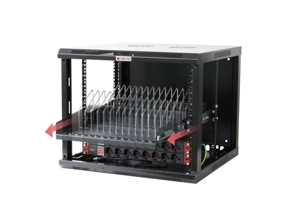 Techly I-CABINET-TRAY14BK, Hylla till rackskåp, Svart, 4U, 19", 48,3 cm (19"), 480 mm