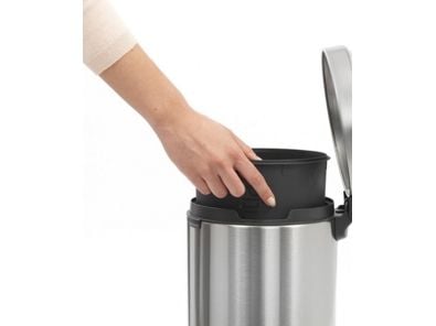 Brabantia 112102, 5 L, Pyöreä, Ruostumaton teräs, Muovi, Poljin, 20,6 cm