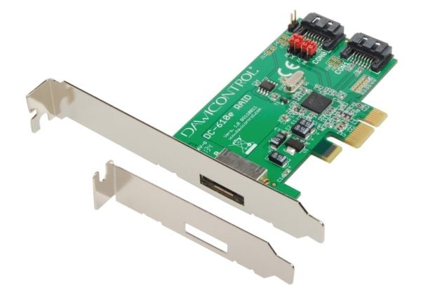 Dawicontrol DC 610e RAID - Kontrollerkort (RAID) - 2 Kanal - SATA 6Gb/s - låg profil - RAID 0, 1, JBOD - PCIe 2.0 x1