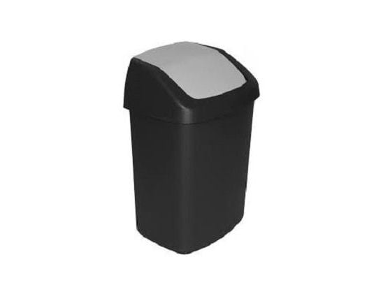 Shimano avfallskurv Swing Top 25L  34,6×27,8×51,1 cm  svart/sølv  3253923986754