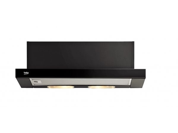 Beko CTB 6250 B - Kåpa - teleskopisk - bredd: 59.8 cm - djup: 28 cm - utsug och cirkulation - svart