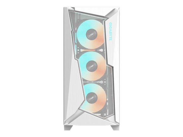 Gigabyte C301 Glass V2 - Mid tower - utökad ATX - genomskinlig sidopanel (härdat glas) - ingen strömförsörjning (ATX) - vit - USB/ljud